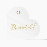 Load image into Gallery viewer, Customizable Printed Heart Shaped Acrylic Plaque
