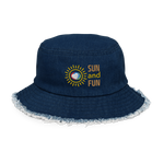 Load image into Gallery viewer, Summer Sun 2023 Collection - Distressed Denim Bucket Hat
