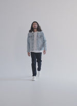 Load and play video in Gallery viewer, Unisex Sherpa Denim Jacket - Threadfast Apparel 372J.mp4
