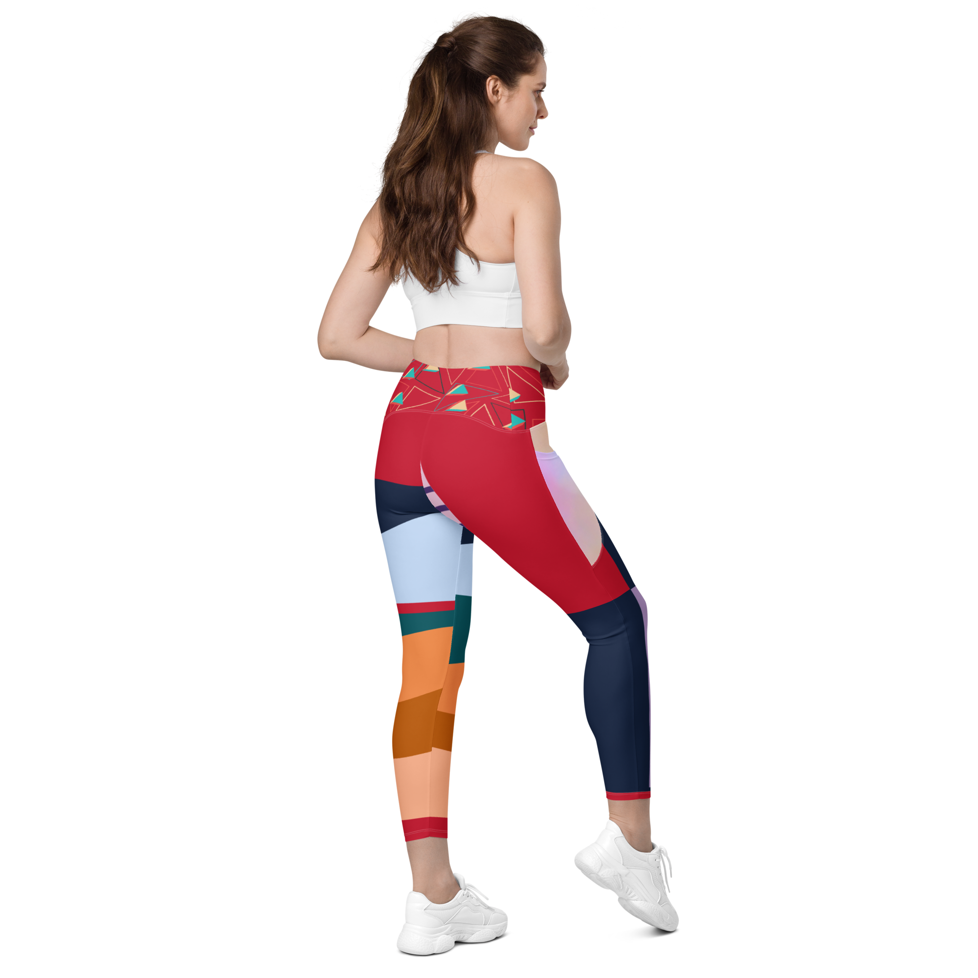 "Creative Mess" Crossover Leggings With Pockets