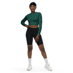 Load image into Gallery viewer, Green Winter Collection 2022 Recycled Long-Sleeve Crop Top
