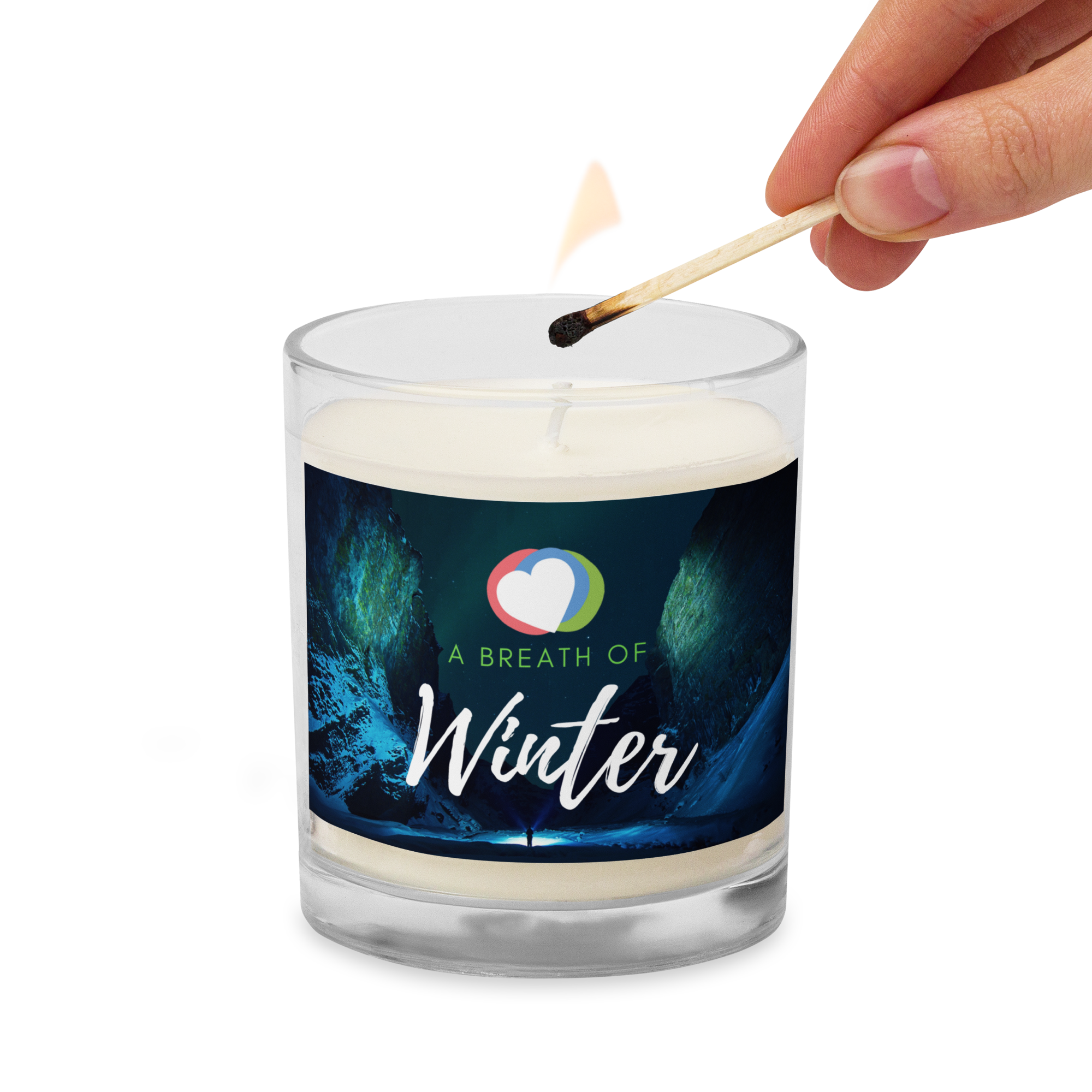 Jolly Christmas 2022 "A Breath of Winter" Glass Jar Soy Wax Candle