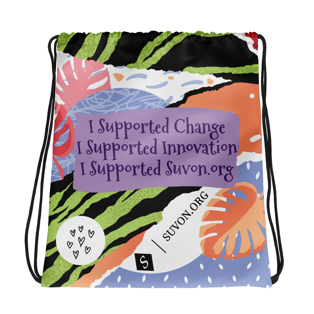 Supporting Innovation Drawstring bag.