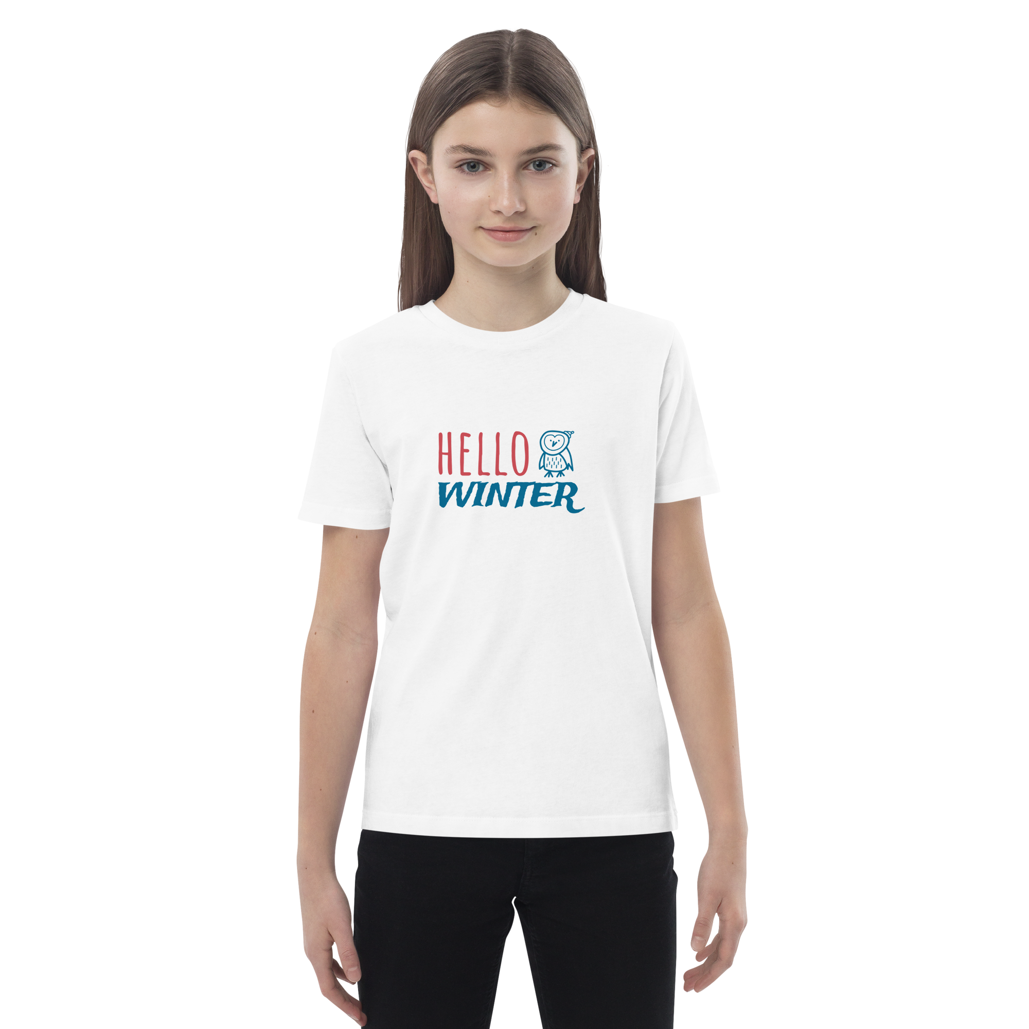 "Hello Winter" Organic Cotton Kids T-shirt (Green Winter Collection 2022)