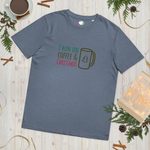 Load image into Gallery viewer, &quot;I Run On Coffee &amp; Christmas&quot; Unisex Organic Cotton T-shirt (Green Winter Collection 2022)

